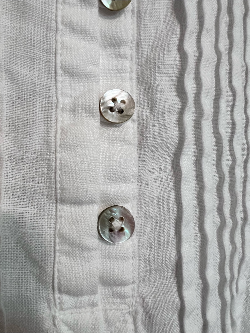 Quince 100% European Linen Sleeveless Swing Dress Pintuck White size Small - Picture 7 of 14